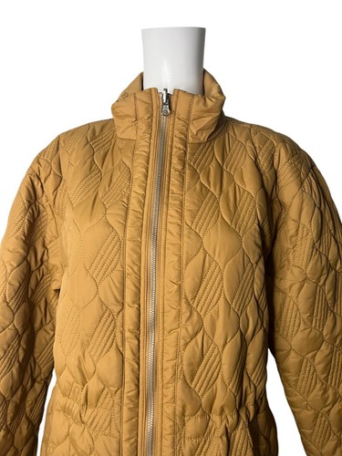 Cappotto giacca trapuntato MarlaWynne taglia media donna marrone caramello tasche zip - Foto 8 di 13