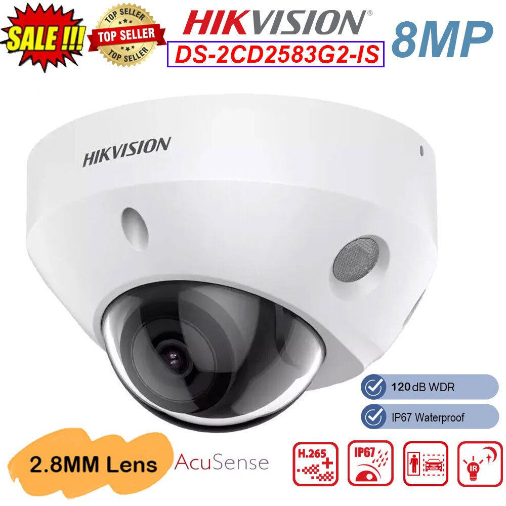 Hikvision 4K 8MP Mini Dome Camera AcuSense MIC DS-2CD2583G2-IS Audio Interface