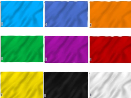 Anley 3x5 Ft Solid Color Flag Black White Red Blue Green Orange Purple Flags