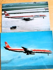 AIR CANADA cargo 2 Postcards Douglas DC-8-70 + Douglas DC-8-63AF