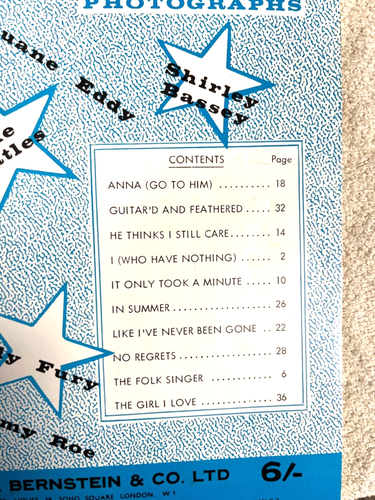 Shapiro Bernstein's Top 10 Hit Songs And Photographs Music Song Book +Free Gift. - Picture 4 of 4