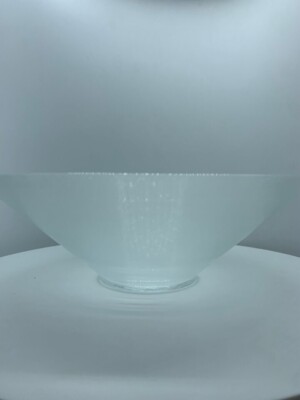 GROSSE GLAS VASE SCHALE SCHALE GERIFFELT STRUKTUR 30 CM DURCHMESSER 9 CM HOCH RUND NEU