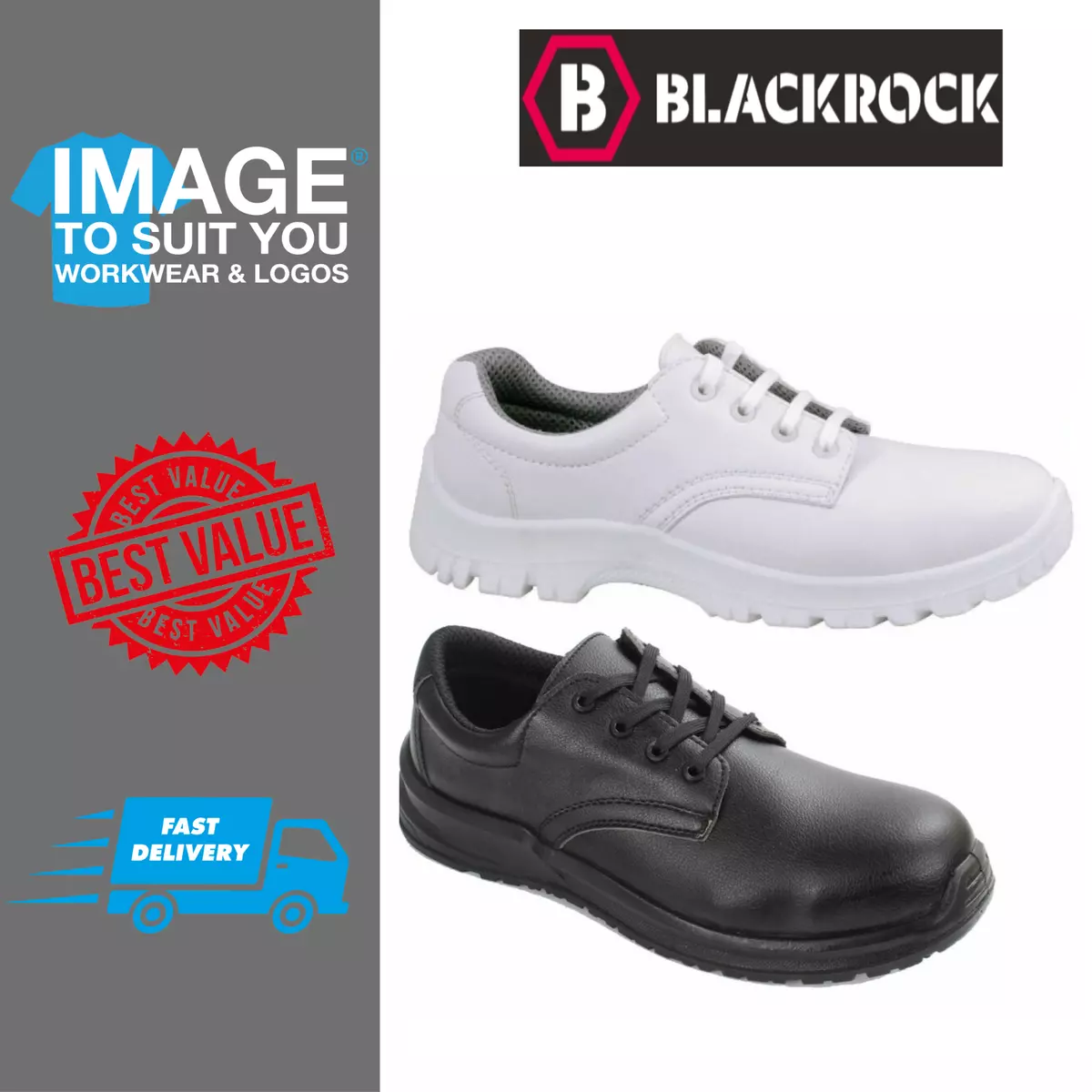 Blackrock Catering Safety Lace UP Shoe Kitchen Anti Slip Workwear
