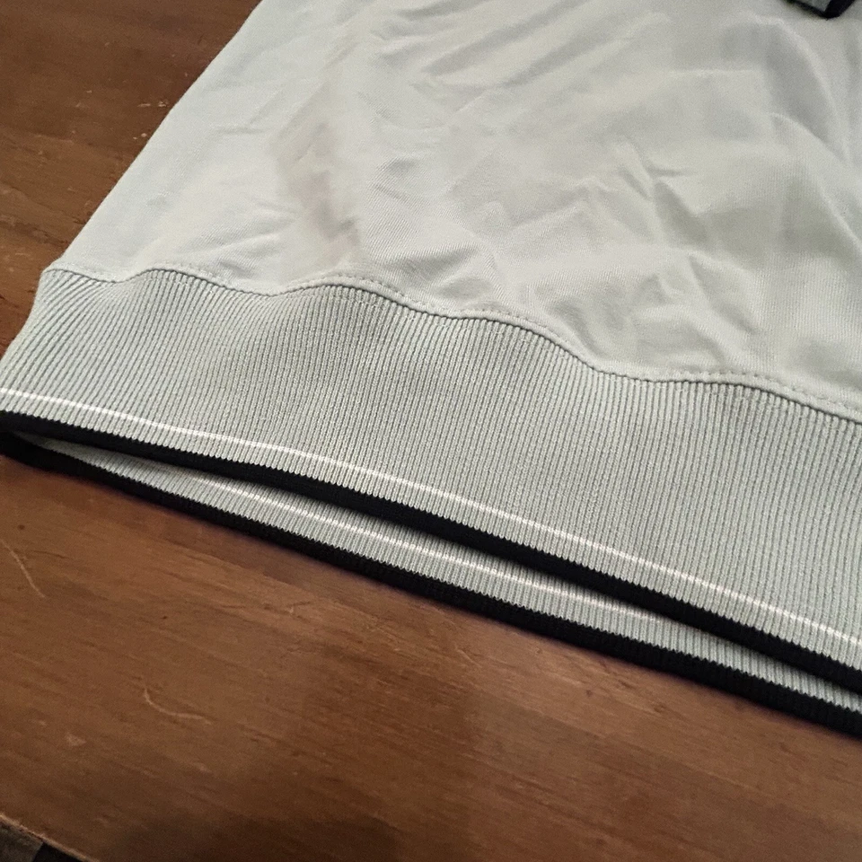 Camisa suéter suéter elástico informal Ben Sherman para hombre XL verde menta 1/4 cremallera Foto 4 de 4