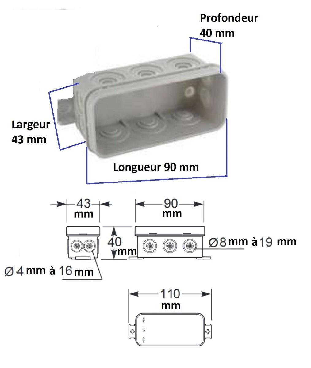 Boîte De Dérivation Murale - EN-OOO-1818 - DSE, Inc. - étanche à La
