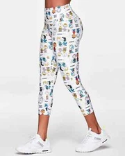 Zumba X Peanuts High Waisted Crop Leggings ~ Wear It Out White ~ size  L  &  XL