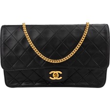 Chanel Quilted Lambskin 24K Gold Single Flap ...
