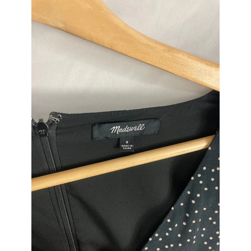 Vestido recto Madewell estampado de lunares cuello en V talla 8 Foto 4 de 4