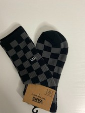 Vans off the wall Men's Checkerboard Crew Socks Black/Charcoal 1-Pair Sz 9.5-13