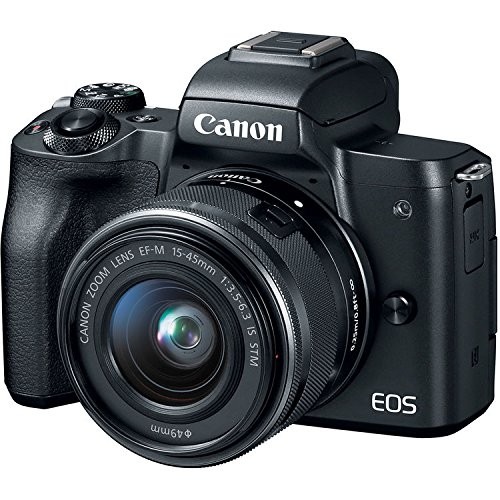 Canon EOS M50 Mirrorless Digital Camera +15-45mm Lens (Black) Basic Bundle w/ 32 - Picture 2 of 4