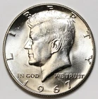 1967 50c Kennedy 40% Silver Half Dollar Uncirculated - Great Luster / Nice Coin