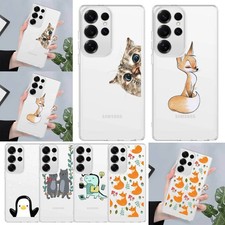 For Samsung Galaxy A35 A34 A16 S25 S24 FE Cover Crystal Clear Cartoon Phone Case