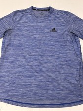 Adidas Aeroready Athletic Performance Crew Neck T-Shirt Men Large Heather Blue