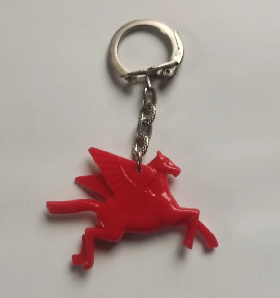 PORTE-CLE VINTAGE « MOBIL  OIL  PÉGASE * AUTOMOBILE Garage Huile - Photo 2/2