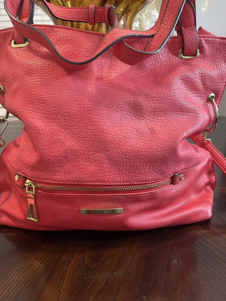 罕见 PIETRO ALESSANDRO BROOKLYN 红色压纹 Vntg.SHOULDER HOBO 钱包 — 第 2/4 张图片