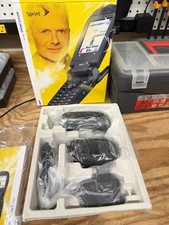 Sanyo SCP-7050 - Black  Sprint  Rare Cellular Flip Phone - Bundled NEW IN BOX