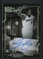 2024-25 GILBERT ARENAS 08/15 AUTO PANINI NOIR NBA AT NIGHT AUTOGRAPHS