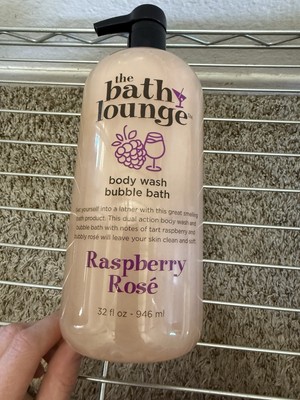 Bath Lounge Raspberry Rose Body Wash & Bubble Bath 32 fl New