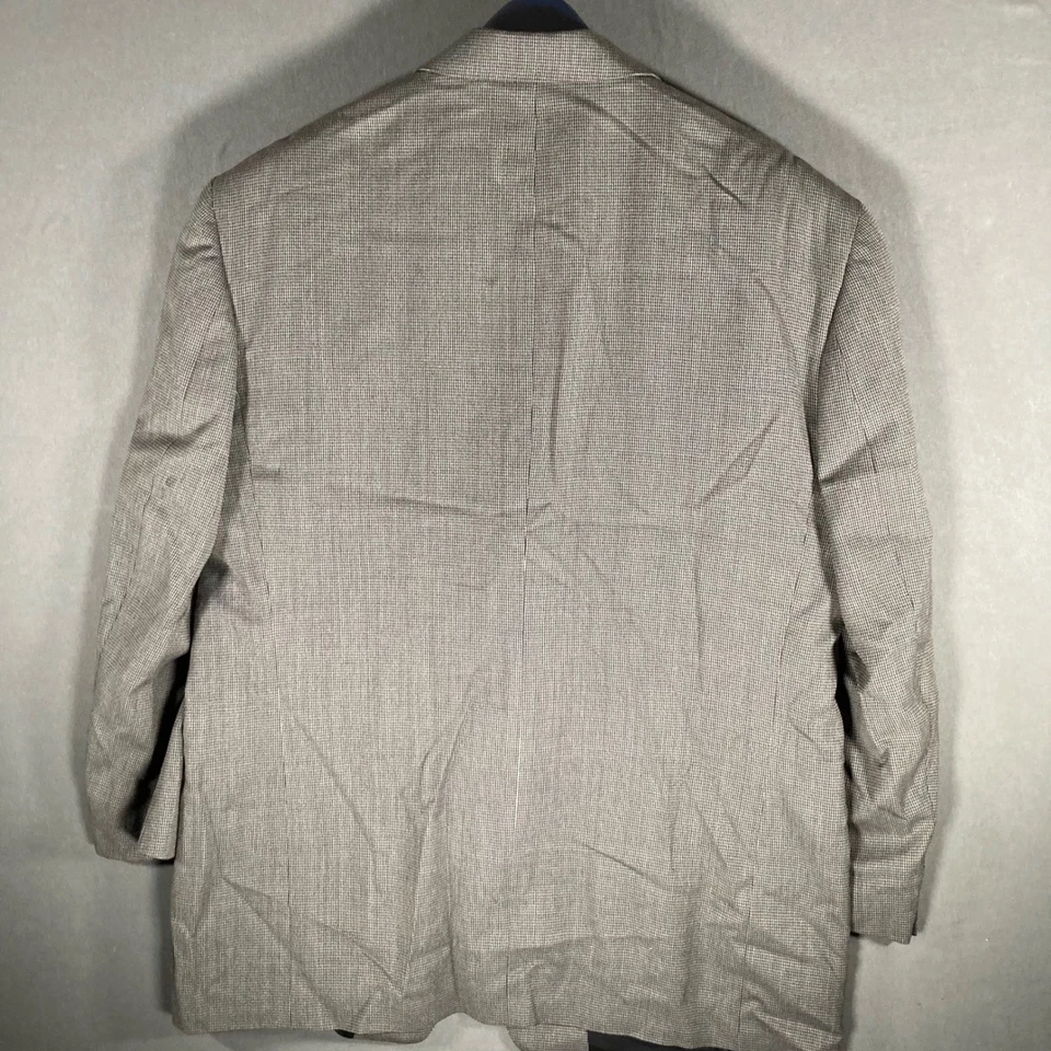 Traje de hombre Gianfranco Ruffini 46L largo gris mezcla de lana pata de gallo dos piezas Foto 3 de 4