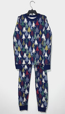 Hanna Andersson Pajama Set Boys 140 US 10 Navy Red White Blue Long Sleeve