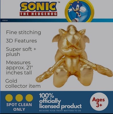 SEGA 24k Gold Sonic the Hedgehog Super Sonic Legendary Large 21