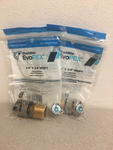 SharkBite EvoPEX 3/4 in. MPT X 3/4 in. D Push Brass/Plastic Male Connector K134A