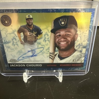 2025 Topps Chrome Platinum Jackson Chourio Blue Toule Refractor Auto /99