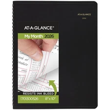 2026 Planner, Monthly, 8" x 10", Large, Black (701300526)