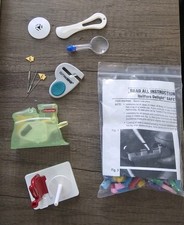 Vintage Witch & Clover Desk Needle Threader Lot Basting Kit Quilters Delight