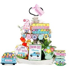 Pcs Spring Tiered Tray Decor Farmhouse Easter Tier Trays 14 Farmhouse Spring