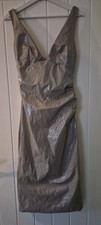 NEW) HOUSE OF CB, MADELEINE, VINYL BODYCON DRESS. Size S (Violet Ice)