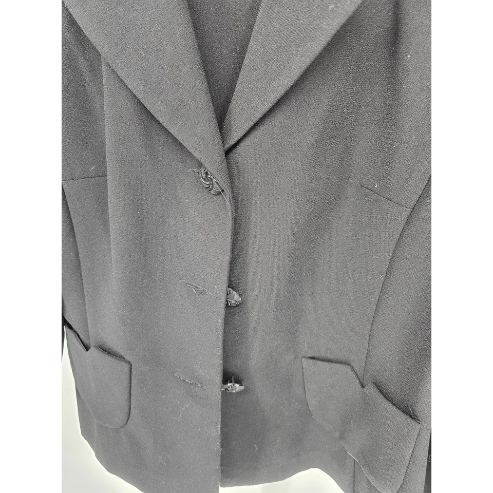 Blazer chaqueta vintage John Roberts para mujer talla 8 negro cuello con cuentas Foto 2 de 4