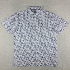 Callaway Polo Shirt Mens large Blue White Bird Opti Dri Performance Short Sleeve