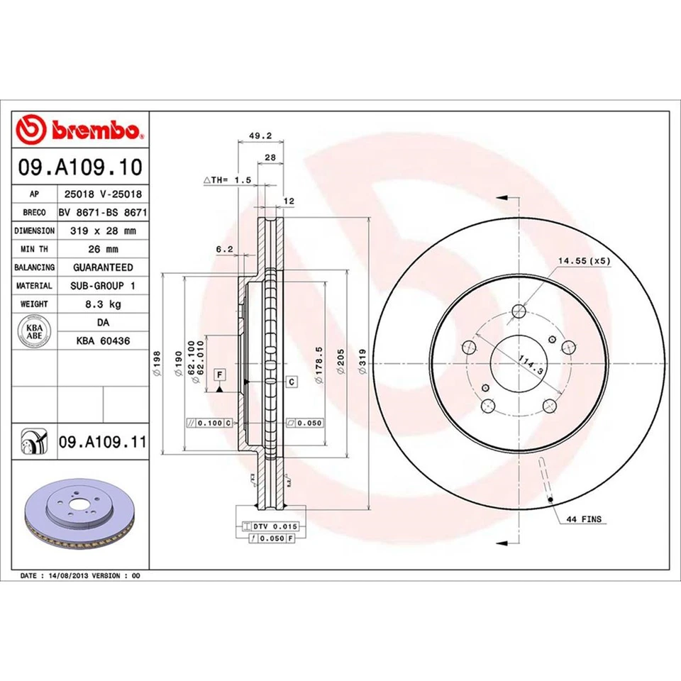 Kit de freno delantero Brembo pastillas de cerámica rotores de disco para Lexus RX330 RX350 marca Japón Foto 4 de 4