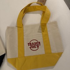 NWT Trader Joe’s - Holiday 2025 Canvas Mini Tote Bag - yellow