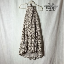 American Eagle Leopard Smocked Halter Tiered Mini Dress XL Boho Flowy