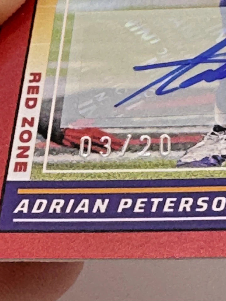 2024 Score Adrian Peterson Red Zone Auto /20 Vikings SSP - Image 2 of 4