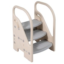 Toddler Step Stool,Adjustable 3-Step Helper Stool w/ Safety Handles Non-slip Pad