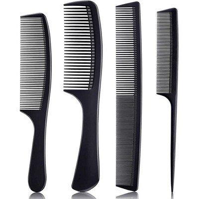 4 Pieces Combs for Women and Man, Premium Black Carbon Fiber Hair Comb Set for T