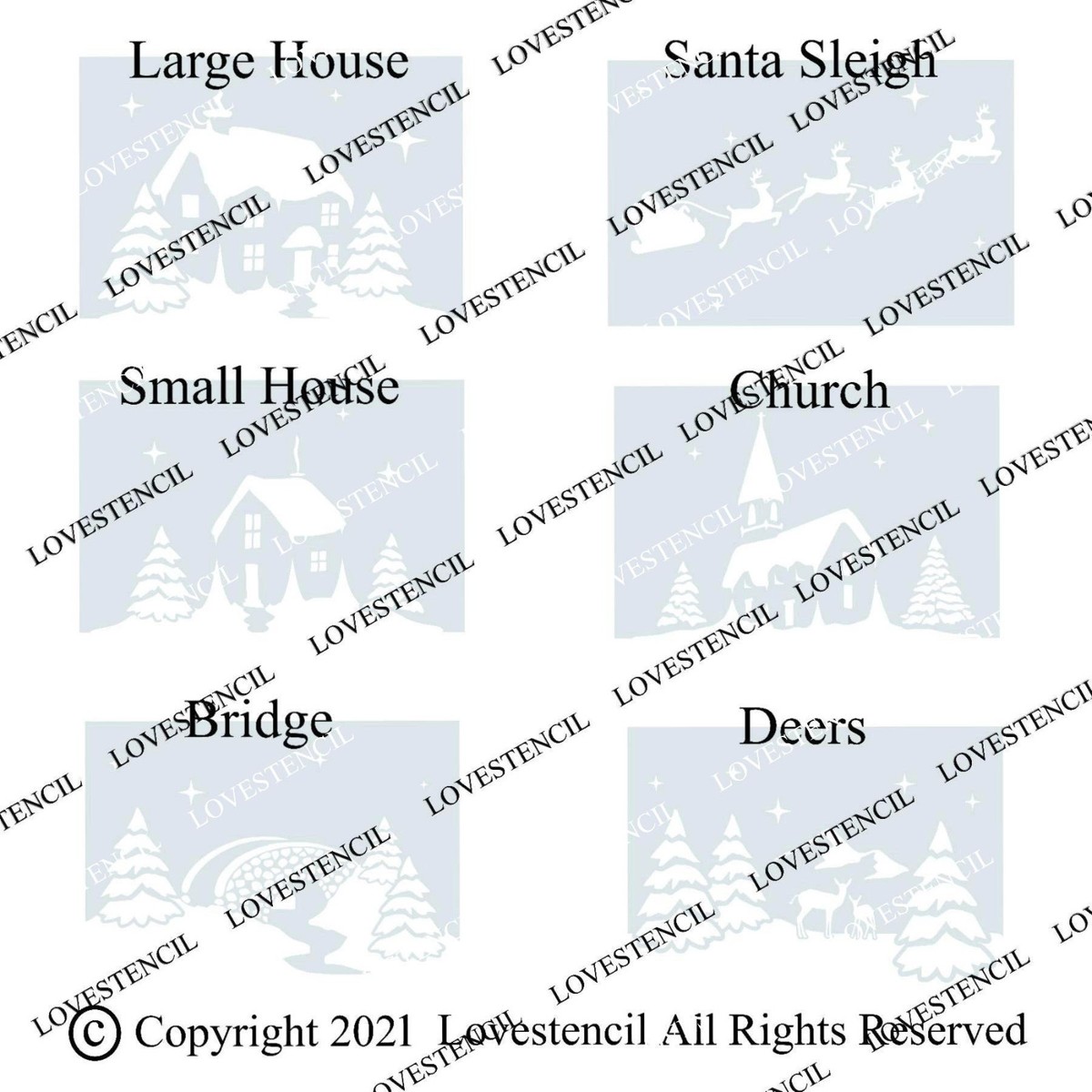 LrgSet Christmas Village Window Stencil-Lovestencil-For Use With Snow Spray Set3 | eBay for Free Printable Christmas Village Window Stencils
