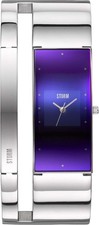 Storm Ladies Alvara Lazer Blue Watch with Silver Bangle and Blue Dial 47343/B