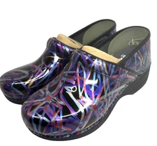 Dansko XP 2.0 Ribbon Clogs Patent Leather Nursing EU 40 US 9.5-10 NWOB