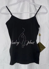 Baby Phat Women's Tank Top Black BLING One Size Fits Most NWT Y2K NEW