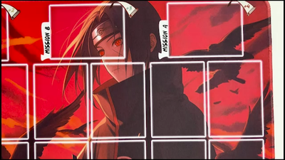 2 Player Playmat - Naruto Vs Sasuke - Mythos TCG - 23 x 27 in