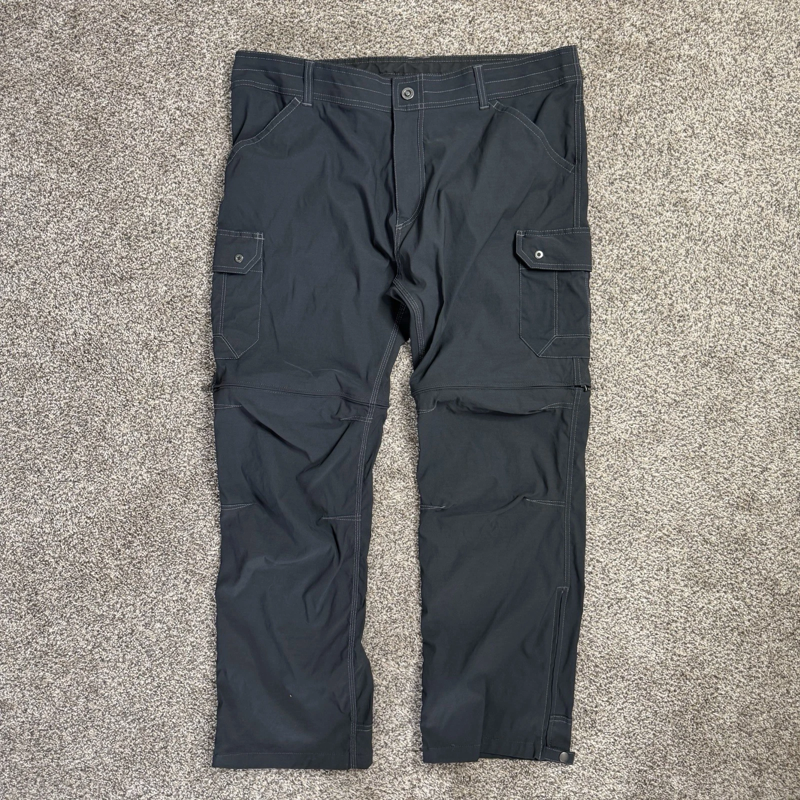 Kuhl Pants Mens 40 Gray Renegade Cargo Convertible Outdoor Hiking Stealth 40x30