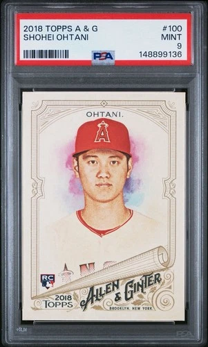 2018 Topps Allen & Ginter Shohei Ohtani RC #100 Rookie Los Angeles Dodgers PSA 9