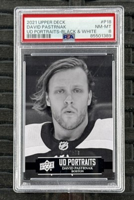 2021 Upper Deck David Pastrnak UD Portraits Black & White PSA 8 40/250