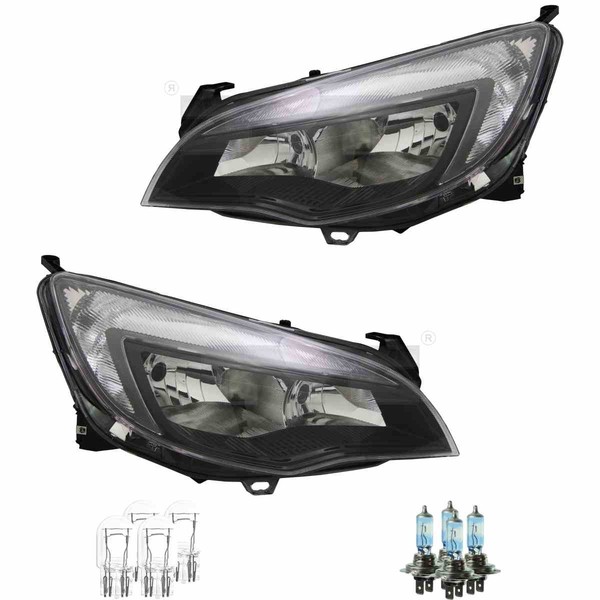 Scheinwerfer Set Rechts & Links Schwarz H7/H7 FüR Opel Astra J P10 Inkl. Lampen-image