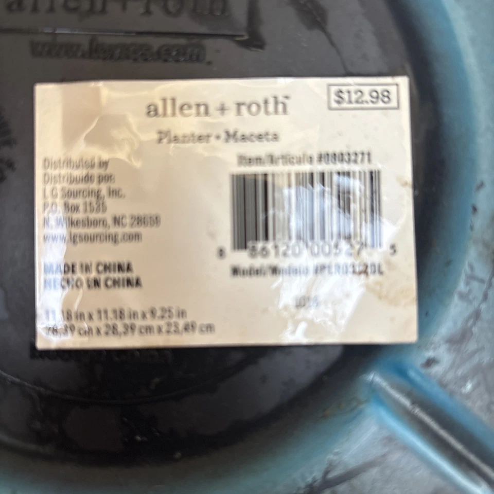 Conjunto de 4 vasos de flores de plástico azul Allen And Roth - Imagem 2 de 3