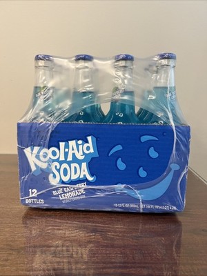 12 PACK Kool-Aid Blue Raspberry Lemonade Soda, 12 oz Bottles, FREE  SHIPPING.